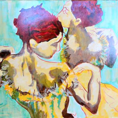 Tableau" Interprétation Degas" - Impressionnisme - Art figuratiif - Acrylique sur toile, dimensions: 80x65 cm - Christiane Marette - Prix 455 Euros
